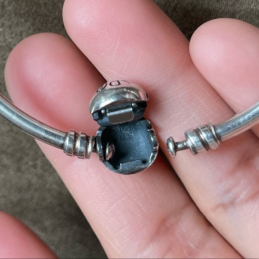 Pandora Bangle Bracelet W/ 6 Charms Euc View 3